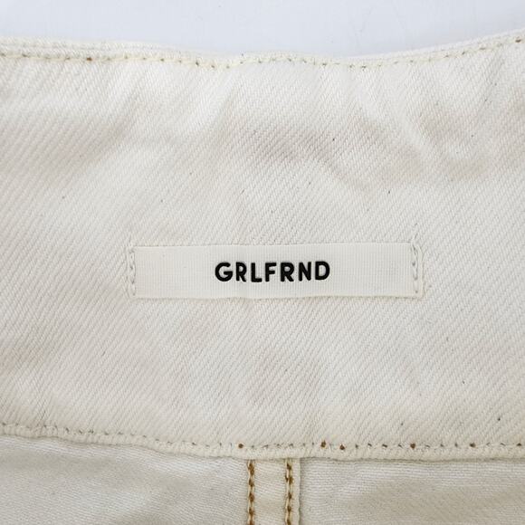 GRLFRND Denim Cotton Belted High Waist Juliet Shorts In See It Now Size 25 - Picture 3 of 7